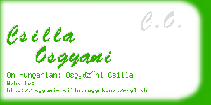 csilla osgyani business card